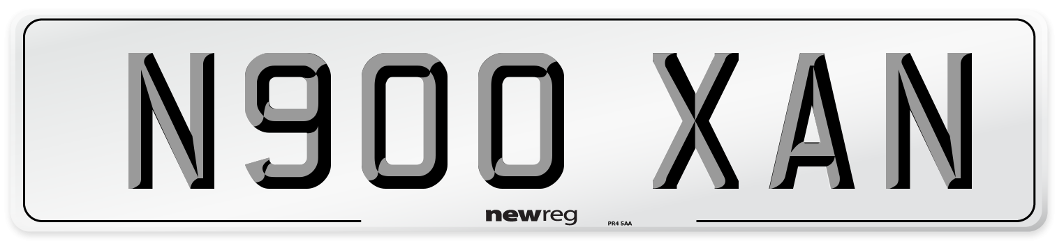 N900 XAN Number Plate from New Reg